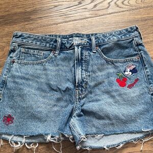 Old Navy Disney Embroidered Denim Women Shorts